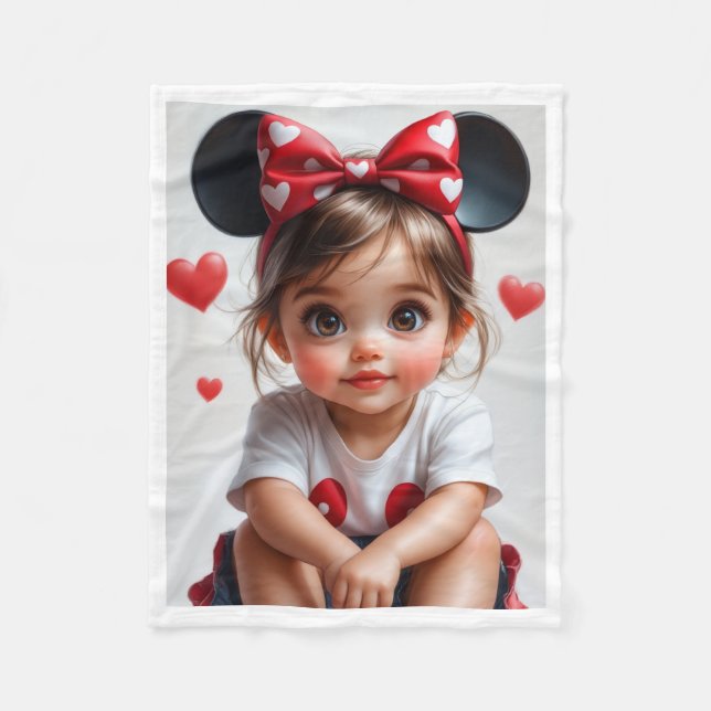 Polaire Couverture bébé Chapeau Souris Douce ADOM (Devant)