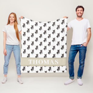 Polaire Couverture bébé Frenchie personnalisée (Bringé noi