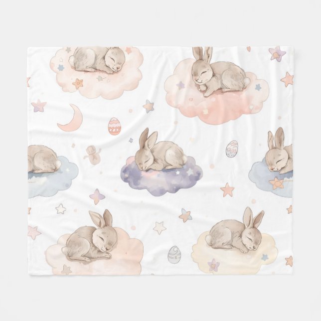 Polaire Couverture bébé Nuage de Lapin Rêveur | Lapin endo (Devant (Horizontal))