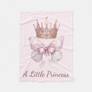 Polaire Couverture bébé papillon Couronne Royale Rose Prin