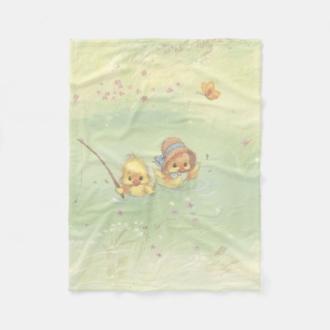 Polaire Couverture bébé Vintage Duckies  (Devant)