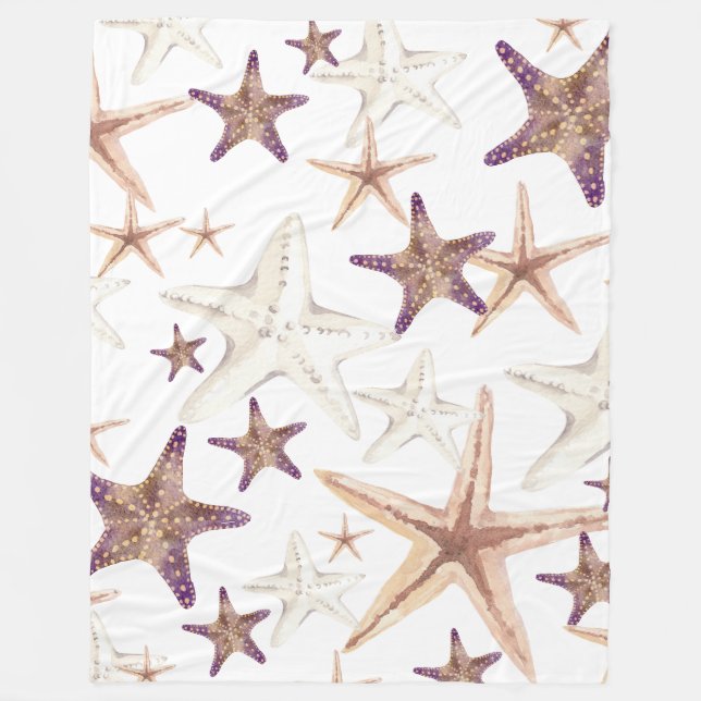 Polaire Couverture Beige Crème pourpre Poisson-étoile Coqu (Devant)