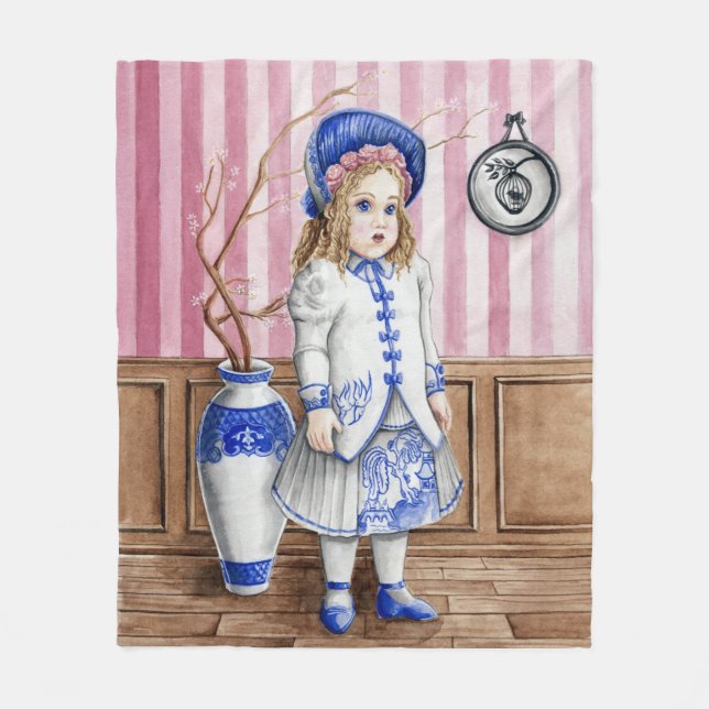 Polaire Couverture bleue de Bebe Bru de saule (Devant)