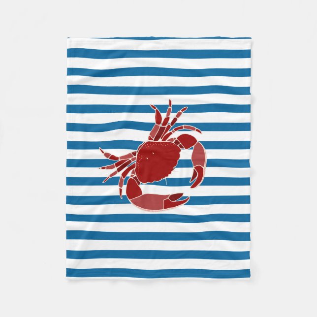 Polaire Couverture bleue et blanche de crabe rouge de (Devant)