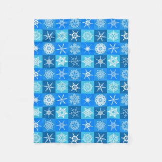 Polaire Couverture bleue et blanche d'ouatine de flocon de