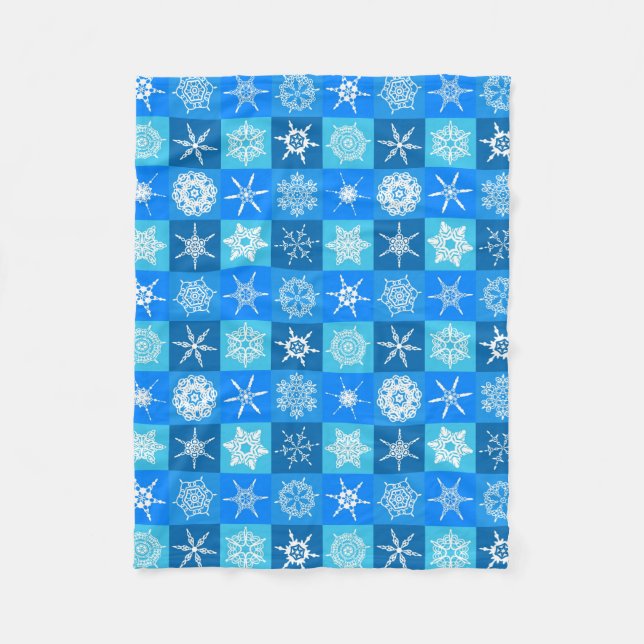 Polaire Couverture bleue et blanche d'ouatine de flocon de (Devant)