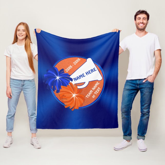 Polaire Couverture bleue et orange de jet de pom-pom girl (En situation)