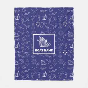 Polaire Couverture Bleue Marine de Conception Nautique