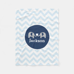 Polaire Couverture bleue personnalisée de bébé de Chevr