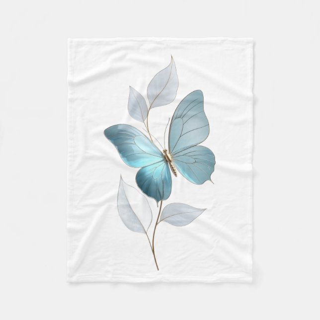 Polaire Couverture botanique papillon bleu ADOM (Devant)