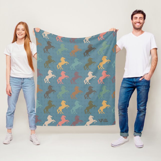 Polaire Couverture Cadeau Cheval Rétro Plaid Amoureux des  (En situation)