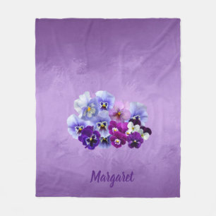 Polaire Couverture Cadeau Florale de Pensées Violettes Jol