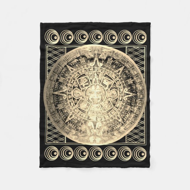 Polaire Couverture Calendrier Aztec de conception Vintage (Devant)