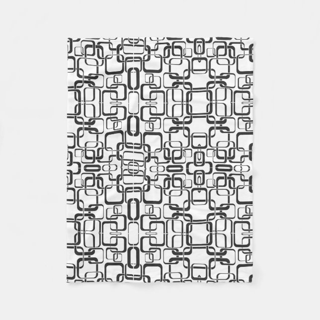 Polaire Couverture carrée rétro noir et blanc (Devant)