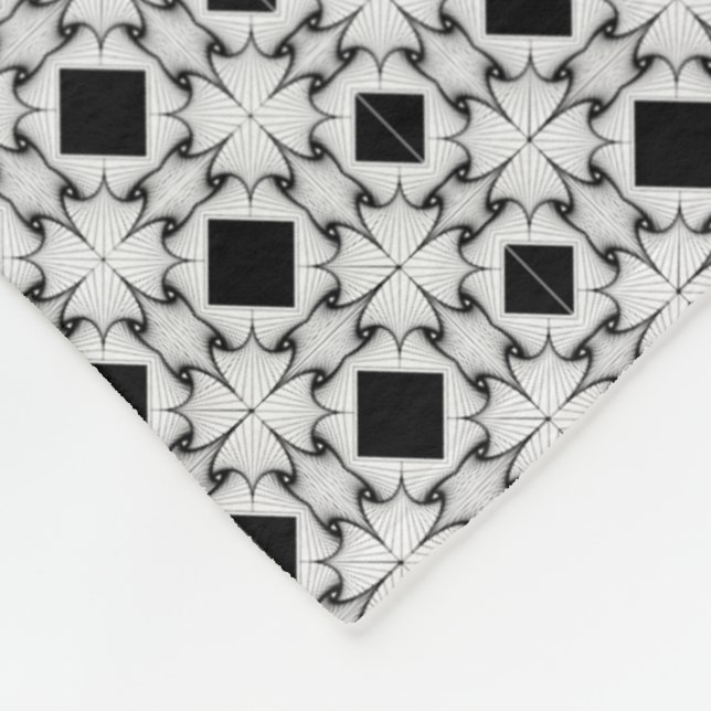 Polaire Couverture Carrés Noir et Blanc (Coin)