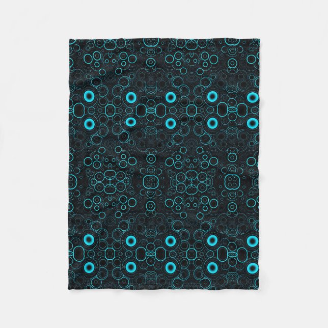 Polaire Couverture Cercles Cyber Turquoise (Devant)