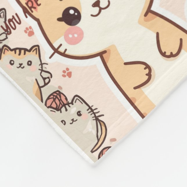 Polaire Couverture Chaton Confortable – Cadeau Mignon pour (Coin)