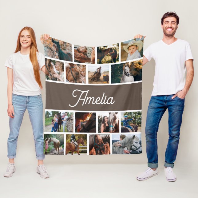 Polaire Couverture Cheval Pour Filles, Couverture Nom Enfa (En situation)