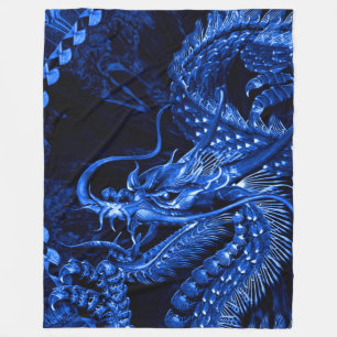 Polaire Couverture chinoise bleue d'ouatine d'art de