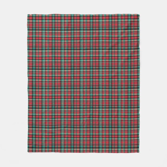 Polaire Couverture classique rouge et verte tartan de Noël (Devant)