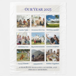 Polaire Couverture Collage photo 3×3 personnalisée   Notre
