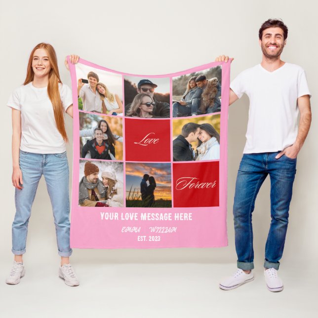 Polaire Couverture Collage photo personnalisée - Cadeau ro (En situation)