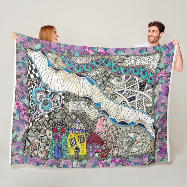 Polaire Couverture colorée amusante (En situation)