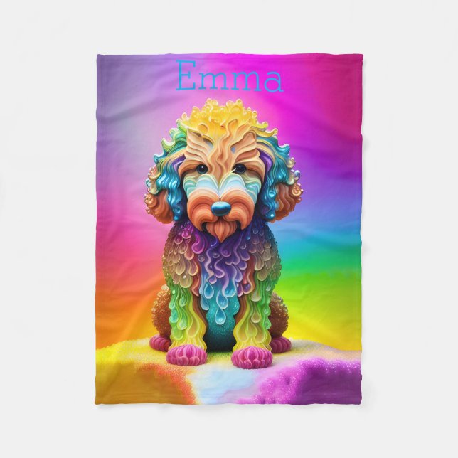Polaire Couverture colorée pour enfants Goldendoodle (Devant)