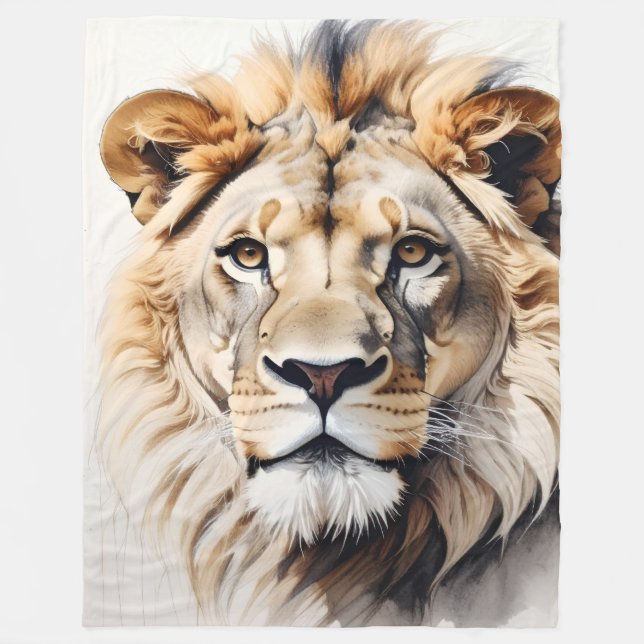 Polaire Couverture conçue avec un lion (Devant)