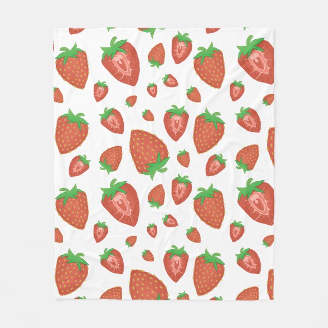 Polaire Couverture confortable avec Motif mignon fraise (Devant)