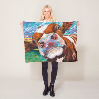 Polaire Couverture curieuse de vache
