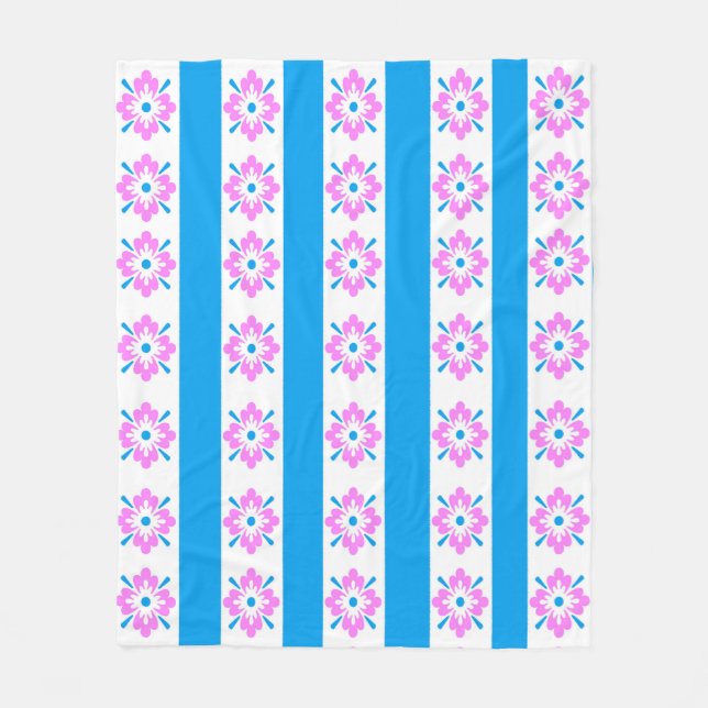 Polaire Couverture Damas rose et bleu (Devant)