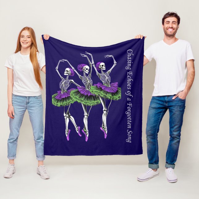 Polaire Couverture de ballerine squelette vert violet  (En situation)