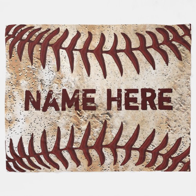Polaire Couverture de baseball rustique personnalisée, VOT (Devant (Horizontal))