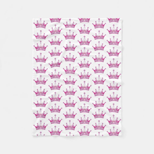 Polaire Couverture de bébé - Couronne rose (Devant)