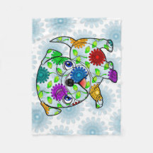 Couverture de bébé de chiot de carlin - ouatine -