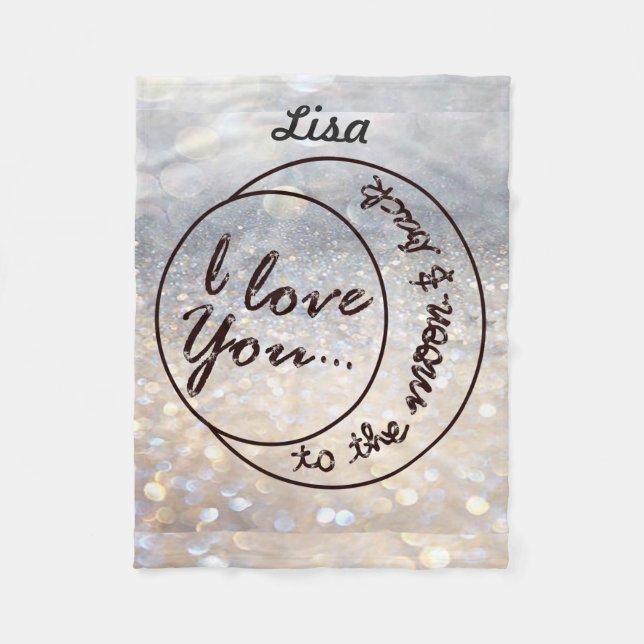 Polaire Couverture de bébé je t'aime à la lune et au dos (Devant)