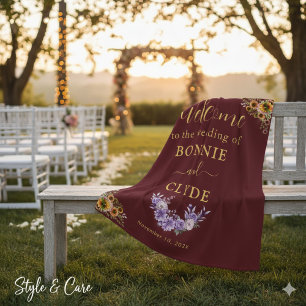 Polaire Couverture de bienvenue de mariage Floral sur Marr