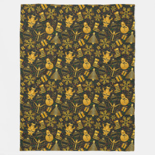 Polaire couverture de bonhomme de neige en or
