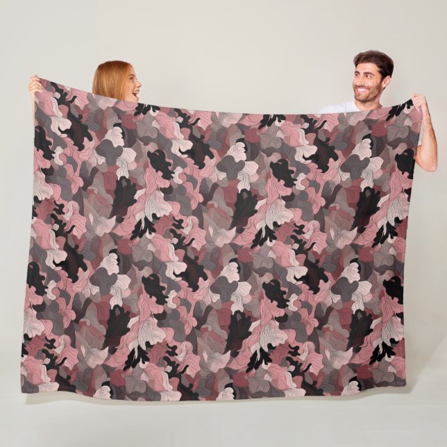 Polaire Couverture de camouflage rose pâle confortable pou (En situation)