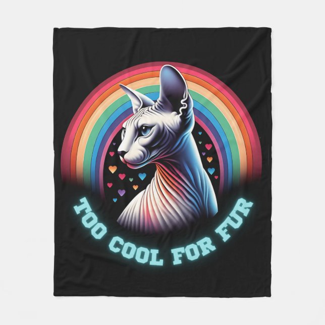 Polaire Couverture de chat Sphynx Trop cool pour les poils (Devant)