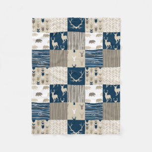 Polaire Couverture de chaume en bois en Tan et bleu marine