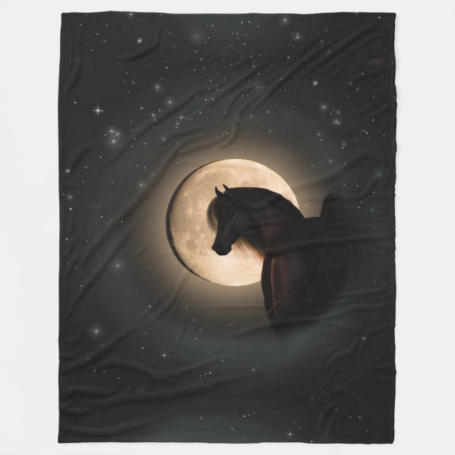 Polaire Couverture de cheval Brille de Lune Noire (Devant)