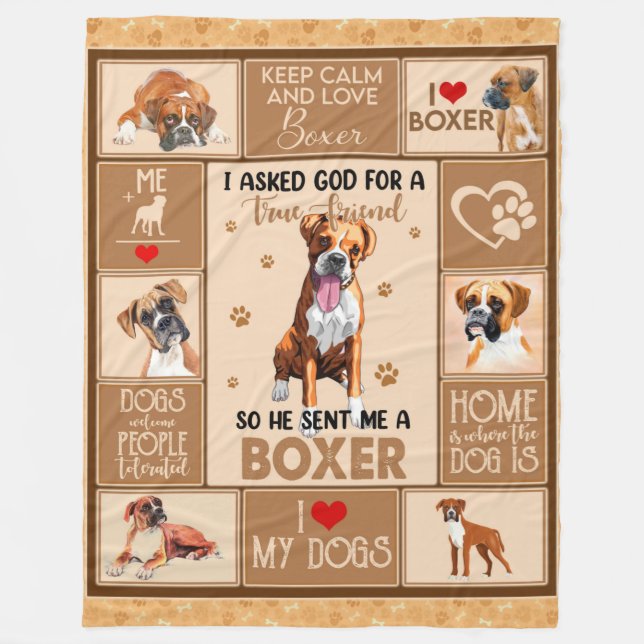 Polaire Couverture de chien de boîte personnalisée, (Devant)