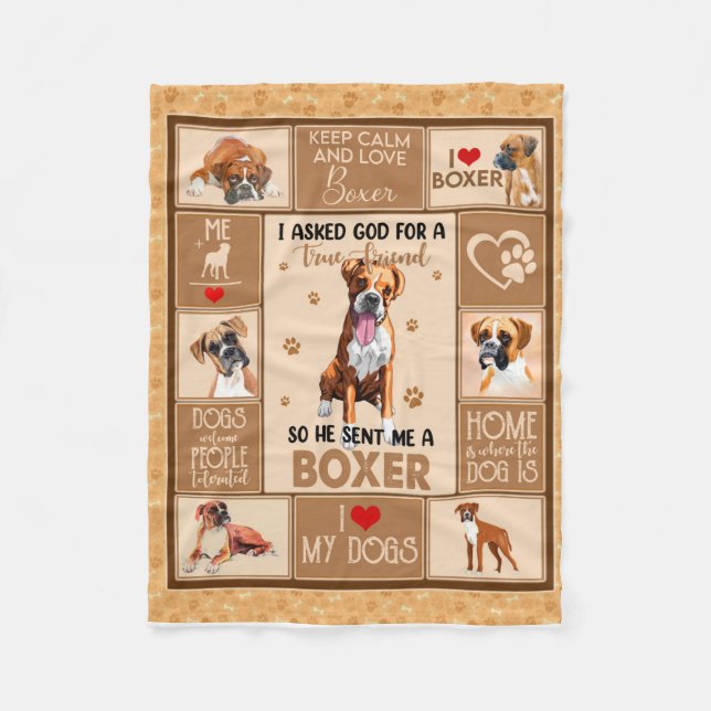 Polaire Couverture de chien de boîte personnalisée, cadeau (Devant)