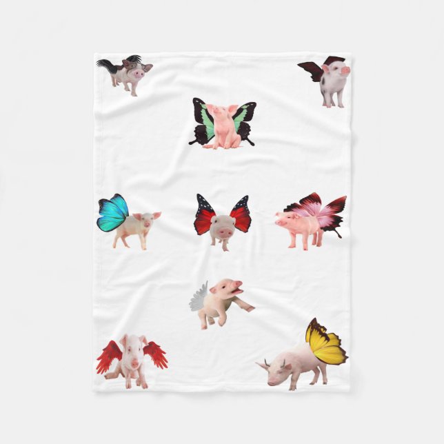 Polaire Couverture de cochons volants (Devant)