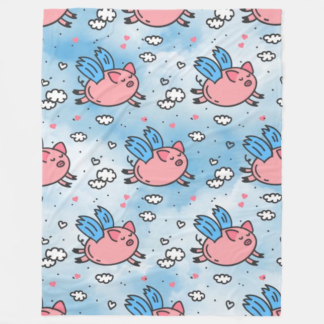 Polaire couverture de cochons volants (Devant)