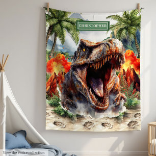 Polaire Couverture de dinosaure furieuse personnalisée Nom