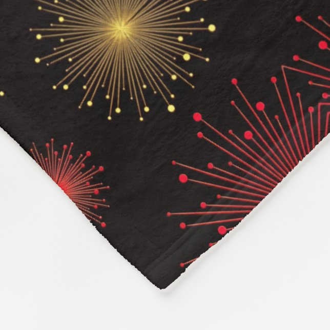 Polaire Couverture de feux d'artifice dorés et rouges (Coin)