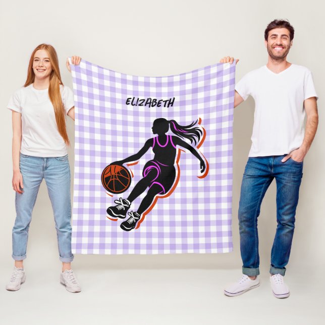 Polaire Couverture de fille de basket-ball personnalisée (En situation)